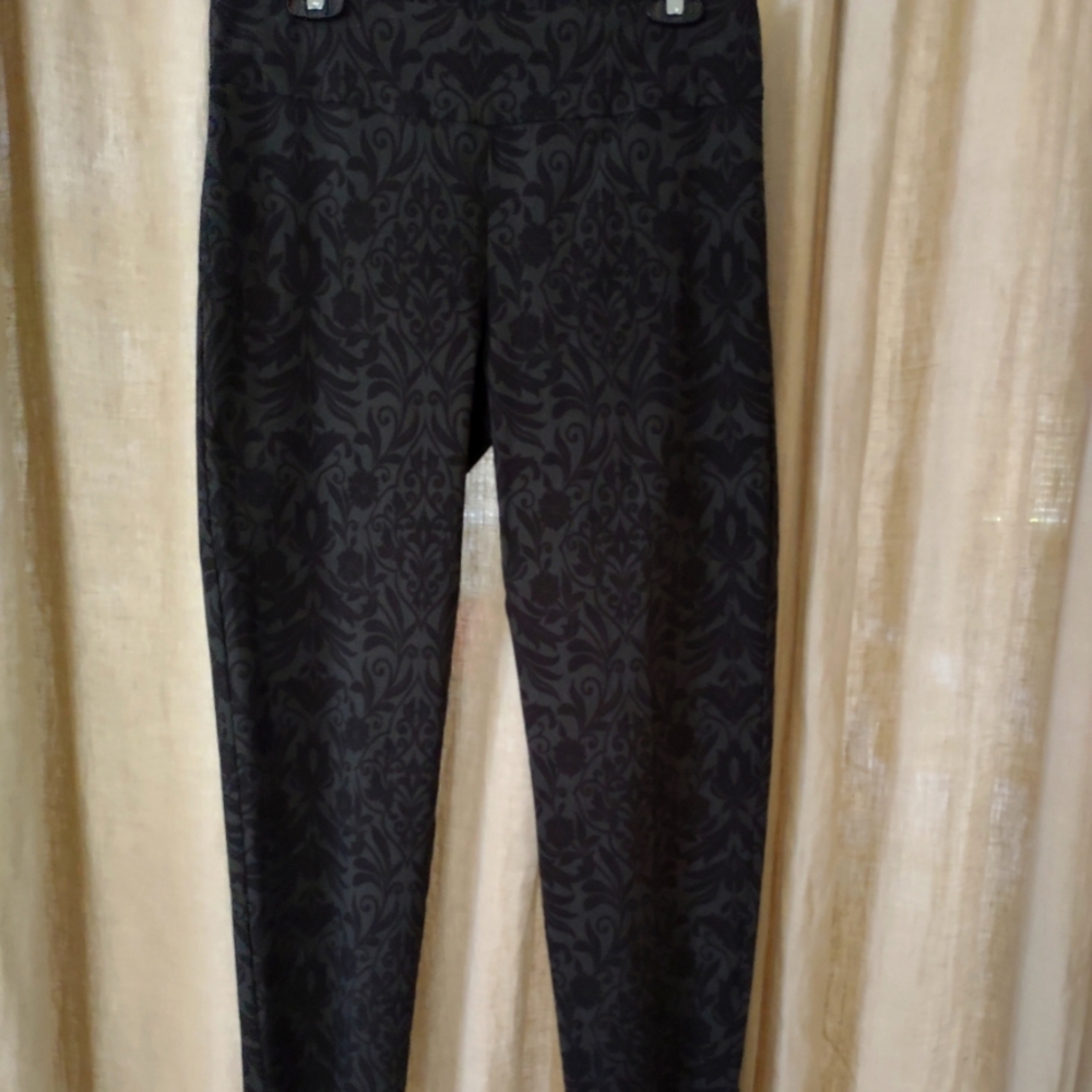 Zac & Rachel Black Patterned Pants, Size 10